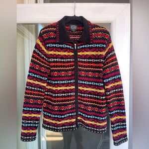 Colorful Patterned Zip-Up Sweater